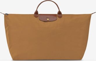 Longchamp Reisetasche aus Segeltuch und Leder Le Pliage Original M