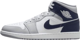 Nike Jordan Mens 1 Mid White/Midnight Navy-Wolf Grey (DQ8426 104), White/Midnight Navy-wolf Grey, 8 UK