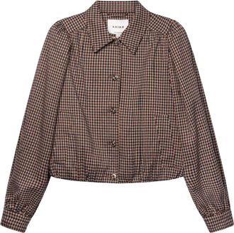 Aaiko Sandy Check Jas - Dames - Jassen - Bruin - Maat: M Viscose