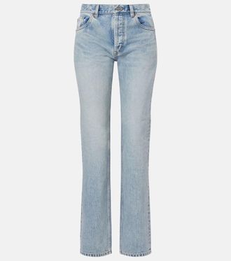 Saint Laurent Jeans rectos de tiro alto