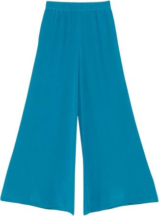 Gianluca Capannolo Elastische Taille Palazzo Antonia Broek - Dames - Wijde Broeken - Blauw - S - Broeken