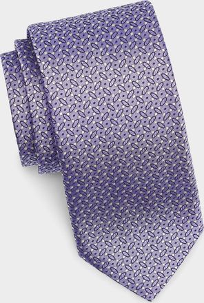 Canali Men & apos;s Micro-Geometric Silk Tie, Purple