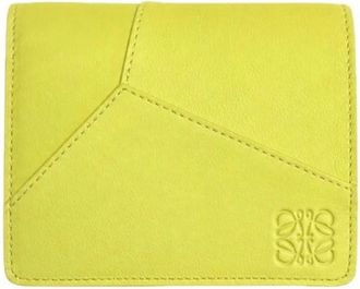 Loewe Puzzle Edge Compact Zip Wallet - female - Loewe - Wallets & Cardholders - Green - ONE SIZE - Accessories