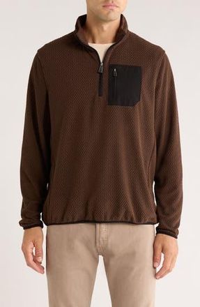 Rainforest Vault Chevron Knit 1/4 Zip Pullover in Dark Brown at Nordstrom Rack, Size Large