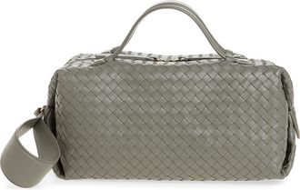 Bottega Veneta Intrecciato Leather East/West Top Handle Bag in 1647 Basalt-Brass V at Nordstrom