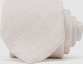 Reiss Stone Linen Woven Tie