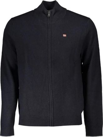 Napapijri Zwarte Stof Heren Pullover Trui - Heren - Vesten - Zwart - L - Truien & Vesten