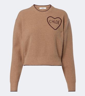 Chlo&eacute; Chlo&eacute; Logo wool and cashmere sweater