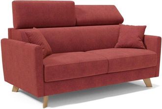 Divani.Store Francy Sof&aacute; Cama Con Reposacabezas Ajustables 200 Cm (mat. 160x197) Rojo