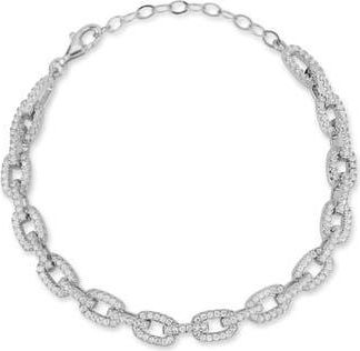 Glaze Jewelry Cubic Zirconia Link Bracelet in Silver at Nordstrom Rack