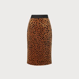 L.k. Bennett Womens Loe skirts, Leopard - Animal Cotton - Size 6 UK