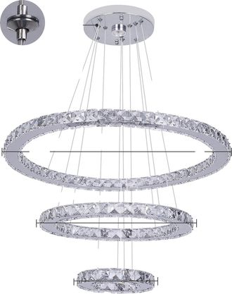 OEM L&aacute;mpara De Ara&ntilde;a Moderna De Cristal, Altura Regulable, Led De Bajo Consumo