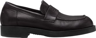 Maison Margiela Structured Black Moccasins with Rubber Sole and Numeric Logo