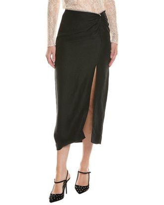 Sandro Linen-Blend Midi Skirt