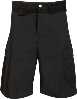 Maison Margiela Korte Broeken, Heren, Zwart, M, Katoen, Raw Edge Cargo Shorts