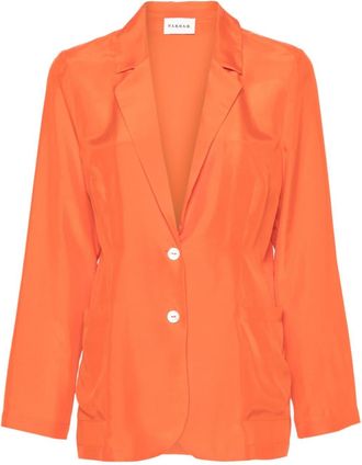P.A.R.O.S.H. single-breasted silk blazer - women - Silk - L - Orange