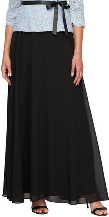 Alex Evenings Full Chiffon Skirt in Black at Nordstrom, Size Medium