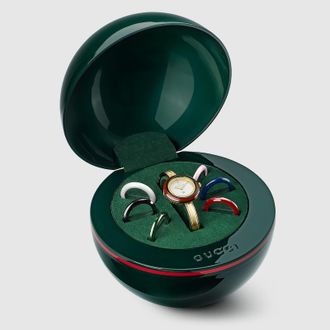 Gucci Play Watch, 28mm, White, Gold