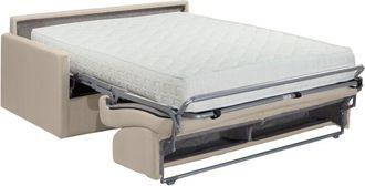 Vente-Unique Vente-unique - Divano letto 4 posti a ribalta Larghezza Materasso 160 cm memory foam - Spessore 22 cm in Tessuto Panna - calife