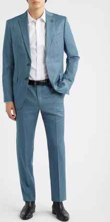 John Varvatos Bleecker Teal M&eacute;lange Virgin Wool Suit at Nordstrom, Size 36 Regular