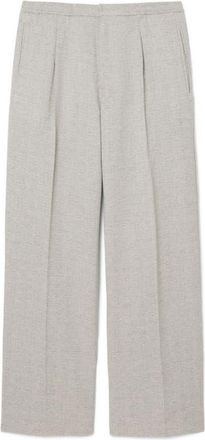 Lacoste Pleated Relaxed Straight Leg Pants in Grey Chine at Nordstrom, Size 4