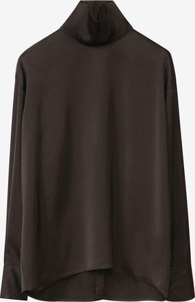 Fabiana Filippi Weite Satinbluse mit Stehkragen