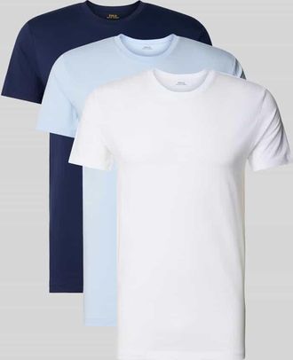 Ralph Lauren T-Shirt mit geripptem Rundhalsausschnitt im 3er-Pack in Blau, Größe XXL