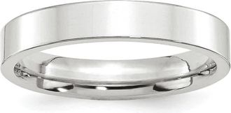 Diamond2Deal Platinum 4mm Polished Flat Wedding Band Ring