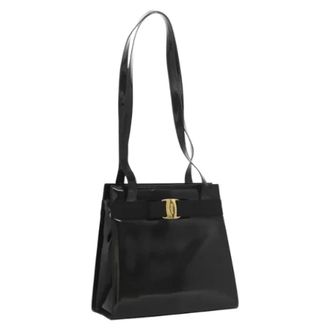 Ferragamo Pre-owned Schoudertas van Lakleer - Dames - Vintage Schoudertas - Zwart - ONE Size - Leer - Vintage