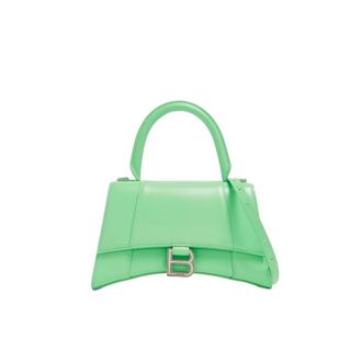 Balenciaga Green Leather Small Hourglass Box Top Handle Bag