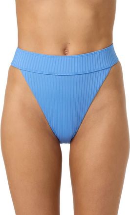 O'Neill Shorebreak Rib Santa Barbara High Waist Bikini Bottoms in Azurine at Nordstrom, Size X-Small
