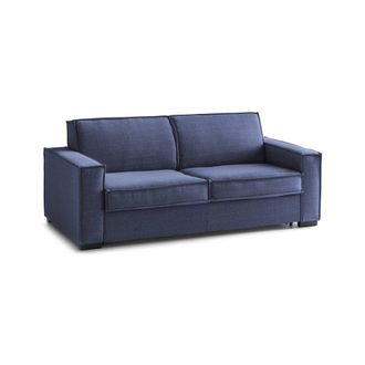 Dmora Sofa Cama Daabiz, Sof&aacute; De 3 Plazas, 100% Made In Italy, Sof&aacute; De Sal&oacute;n Con Apertura Giratoria, En Tela Acolchada, Con Reposabrazos Est&aacute;ndar, Cm 220x95h