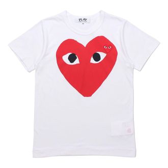 Comme Des Gar&ccedil;ons (WMNS) COMME des GARCONS PLAY Heart Emblem T-Shirt White AZ-T025-051-1