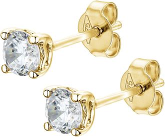 Created Brilliance Bonnie Yellow Gold Medium Lab Grown Diamond Earrings