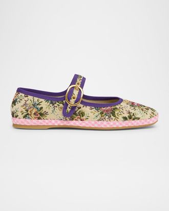 Valentino Garavani Endouce Brocade Floral Ballet Flats