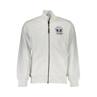La Martina Sweatshirt met lange mouwen - Heren - Vesten met rits - Wit - XL - Katoen - Hoodies & sweatvesten