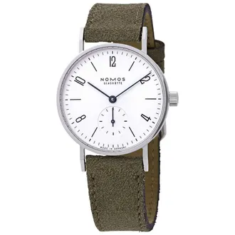 NOMOS Glash&uuml;tte Tangente 33 Galvanized White Dial Velour Leather Ladies Watch 122