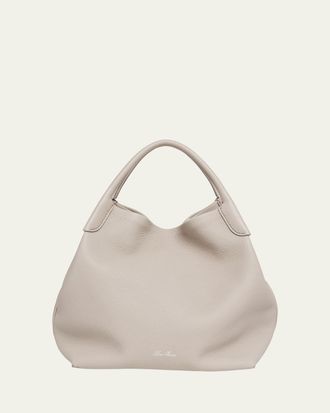 Loro Piana Large Bale Fine-Grain Leather Bag