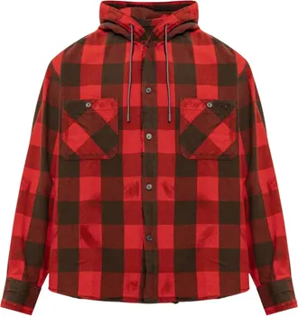 Diesel S-Drum-Hoody Check Flannel Hooded Shirt