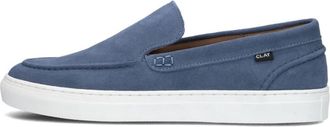 Clay Blauwe Su&egrave;de Loafers met Stijlvolle Details - Heren - Loafers - Blauw - 44 EU - Su&egrave;de - Schoenen