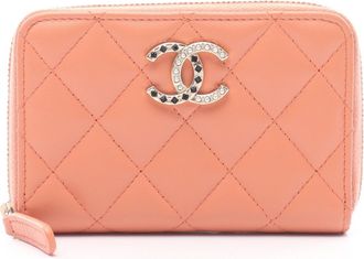 Chanel Matelasse Pink Leather Coin Purse/Coin Case (Pre-Owned)