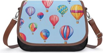 Generic Colorful Hot Air Balloons Small Womens Crossbody Bags Shoulder Handbag with Adjustable Strap for Travel