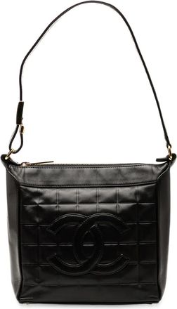 Chanel Borsa a spalla Chocolate Bar CC in pelle di agnello 2000-2002 - Nero
