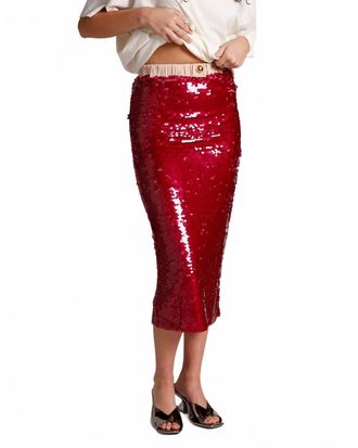 Maude Lara Sequin Skirt In Magenta