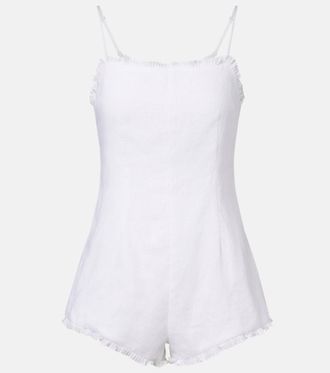Poss&eacute; Florence ruffled linen romper