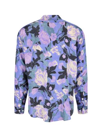 ERL Mens Shirts Violet Viscosa