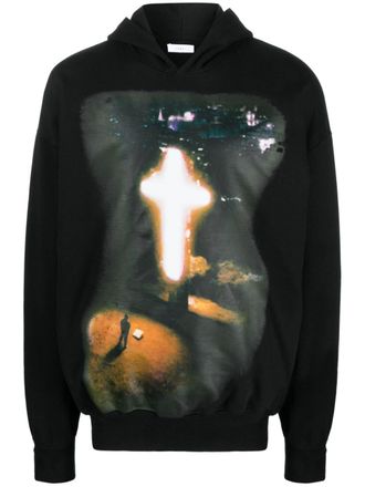 1989 STUDIO photograph-print cotton hoodie - men - Cotton - S - Black