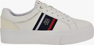 Tommy Hilfiger Womens Banner Stripe Cupsole Sneaker - White - US 6.5 / EU 37