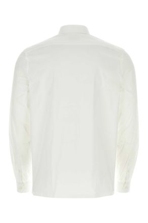 Prada Mens White Poplin Shirt Bianco Camicie