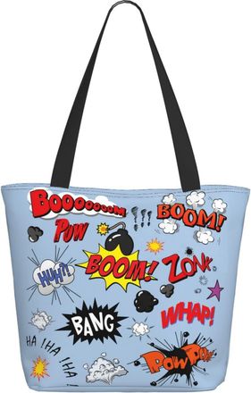 AOOEDM Comic Book Style Cartoon Ladies Shopping Bag 13x11x7in.The Perfect ValentineS Day Gift.It Is The Best ValentineS Day Gift For Mom, Daughter, Wife,Etc